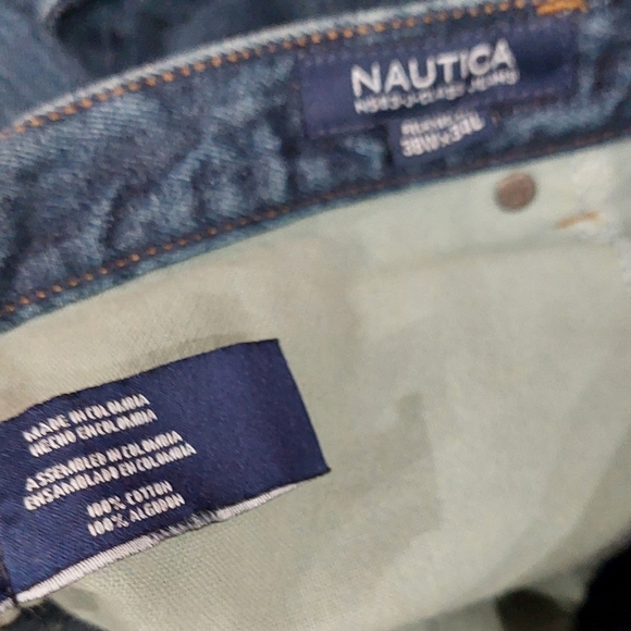Nautica Men's Relaxed Fit Denim Jeans Label Size 38x34 Dark Blue 100% Cotton - Picture 6 of 7